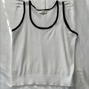 LOFT Outlet White/Black Lightweight Sweater Tank